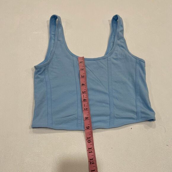 Pacsun PAC Cares Blue Seam Detail Crop Tank Top Women’s Size Medium - Picture 4 of 5
